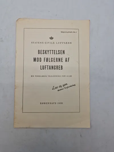 Original pjece fra statens civile luftværn - ww2