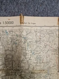 Originalt krigskort over Norge