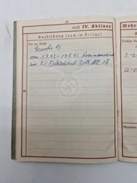 Originalt lot på falden tysk soldat, bl.a. med solbuch og urkunde