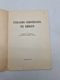 Finlands indstilling til krigen