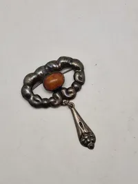 Original sølv broche fra 1920’erne - 830 sølv Skønvirke