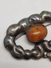 Original sølv broche fra 1920’erne - 830 sølv Skønvirke