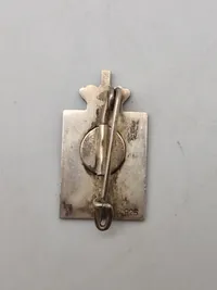 Originalt Georg Jensen kongemærke, sølv og emalje i flot præsentations æske