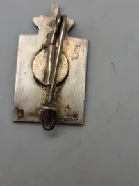 Originalt Georg Jensen kongemærke, sølv og emalje i flot præsentations æske