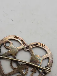 Original broche, Tro, Håb og Kærlighed - 925 sølv 6.5 Gram