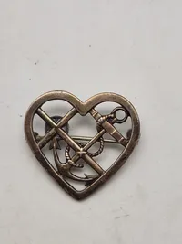 Original broche, Tro, Håb og Kærlighed - 925 sølv 6.5 Gram