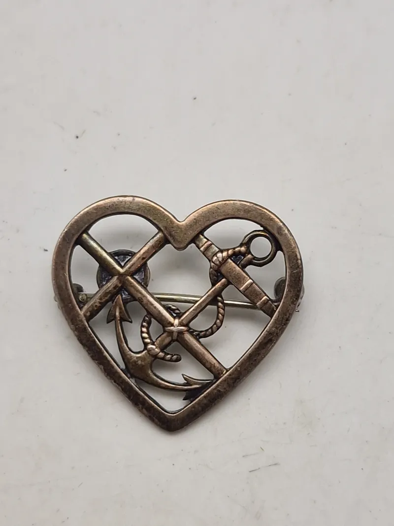 Original broche, Tro, Håb og Kærlighed - 925 sølv 6.5 Gram