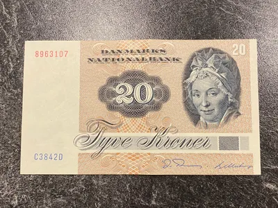 Original dansk 20 krone seddel