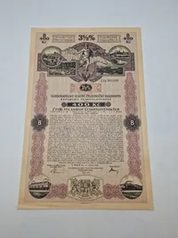 Original aktie - Tjekkoslovakiet