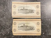 To stk originale danske 10 krone sedler