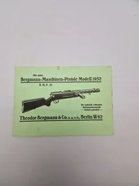 Die neue
Bergmann-Maschinen-Pistole Modell 1932
B. M. P. 32