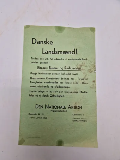 Sjælden original DNSAP løbeseddel
