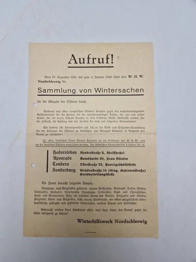 Original WHW seddel (Nordslesvig)