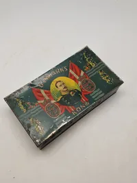 Original metalæske med motiv af Kong Christian X