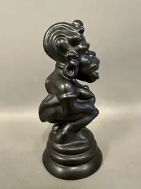figur med sort kvinde, porcelain