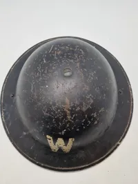 Original Early War Home Front "W" Warden Steel Helmet