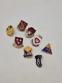 Lot diverse originale amerikanske enheds skjold