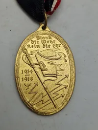 Original KRIEGSDENKMÜNZE - KYFFHÄUSER MEDAILLE "BLANK DIE WEHR-REIN DIE EHR 1914-1918"