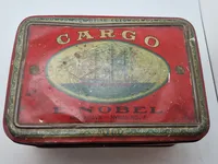 Original metalæske til tobak - E.Nobel