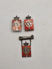 Originale Georg Jensen kongemærker - Sterlingsølv og emalje