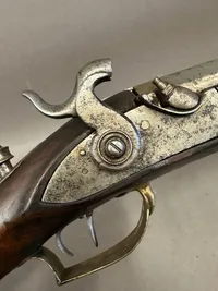 Original lang forlader riffel fra ca 1780, ex flint, et pragtstykke