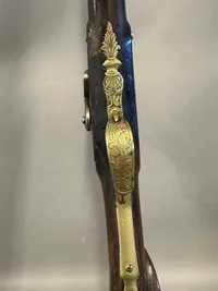 Original lang forlader riffel fra ca 1780, ex flint, et pragtstykke