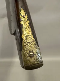 Original lang forlader riffel fra ca 1780, ex flint, et pragtstykke