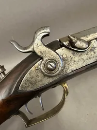 Original lang forlader riffel fra ca 1780, ex flint, et pragtstykke