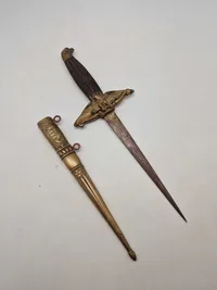 Hungarian WWII Model 1932 Royal Hungarian Air Force Officer Dagger with Scabbard Original ???