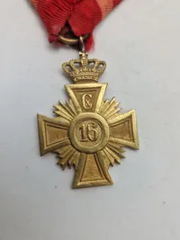 Original Dansk  Medalje 16 År i hæren