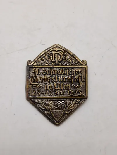 Original gymnastics bundle 41. Swabian Gymnastics Festival in Ulm 1925 badge