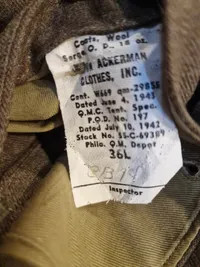 Original amerikansk udgangsuniform WW2 US Army Airforce 1942 dateret