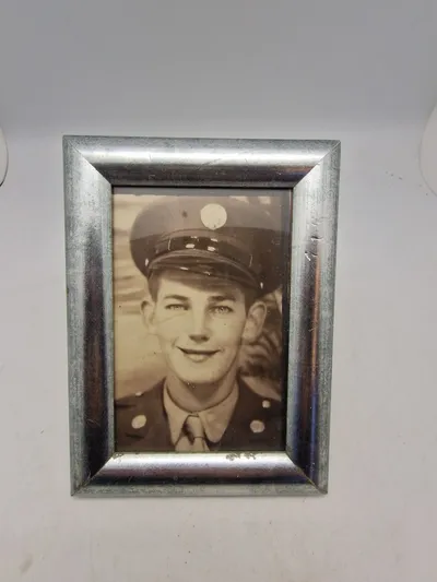 Originalt indrammet foto af amerikansk soldat WW2