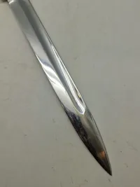 Original tysk K98 bajonet, forkromet og anvendt som logegave (skede graveret)