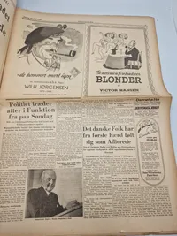 Lot originale aviser fra befrielsen