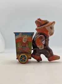 Ældre originalt blik legetøj med æske
