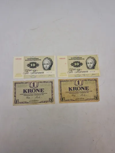 Originale danske pengesedler