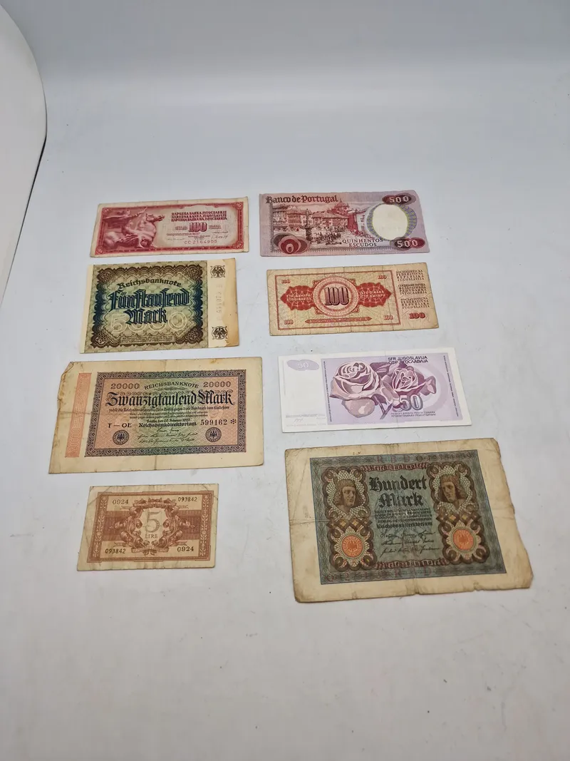 Samling originale tyske pengesedler