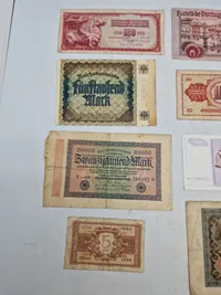 Samling originale tyske pengesedler