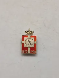 Originalt Georg Jensen kongemærke - sterlingsølv og emalje