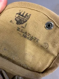 Original Dansk  webbing taske til pistol, tidligere Canadisk WW2