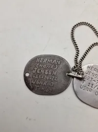 Sjældent originalt amerikansk ww2 hundetegn på dansker i amerikansk tjeneste