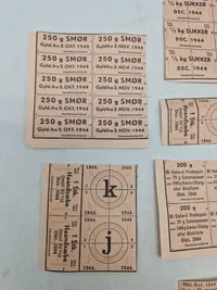 Lot originale rationeringsmærker 1944