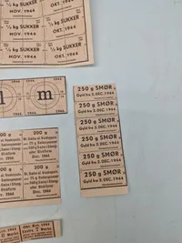 Lot originale rationeringsmærker 1944