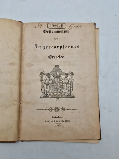 Bestemmelser for Jægercorpsernes
Erercice - original og ekstremt sjælden