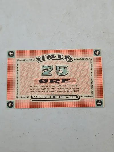 Original Valo reklame seddel