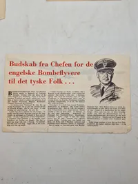 Lot originale illegale flyveblade, ww2 nedkastet over Danmark WW2