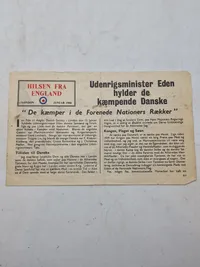 Lot originale illegale flyveblade, ww2 nedkastet over Danmark WW2