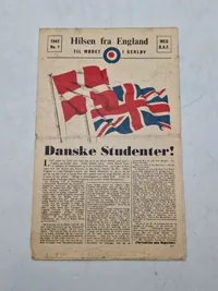 Lot originale illegale flyveblade, ww2 nedkastet over Danmark WW2