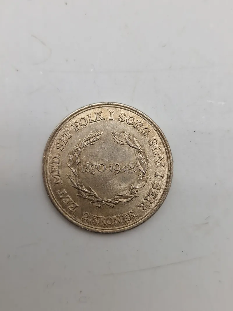 Original Kong Christian X jubilæumsmønt af sølv 1870-1945
